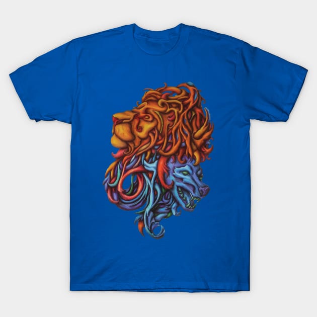 lion Contrast design, fantastic creature, Poster ,Graphic Design,, Figurative Drawing T-Shirt by Hedgeh0g